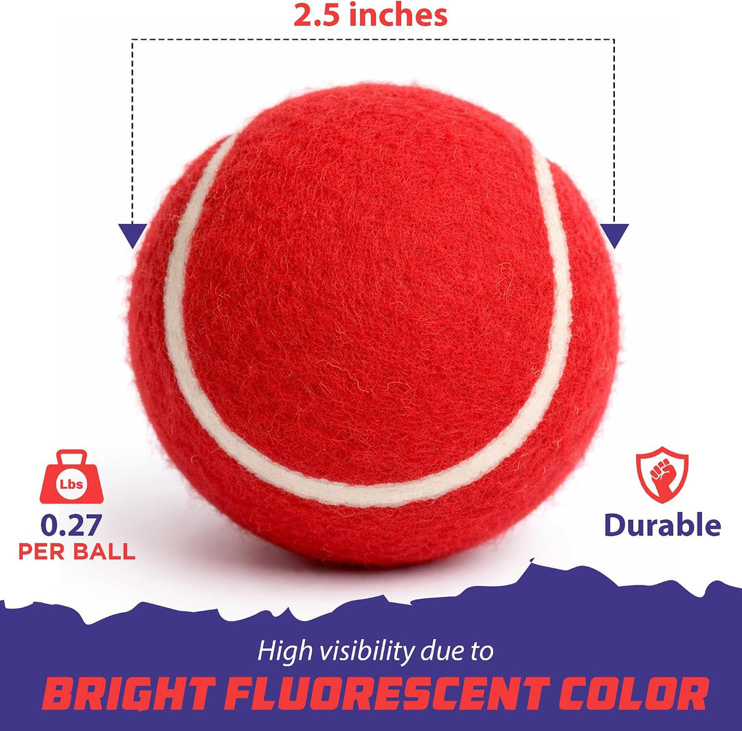 LIVEVIE Professional Cricket Tennis Balls, 2.5 Inch, Training