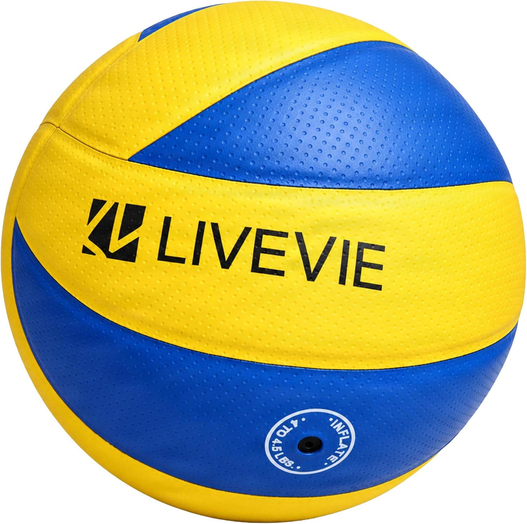 LIVEVIE Soft-Touch PU Leather Volleyball, Size 5, Indoor and Outdoor