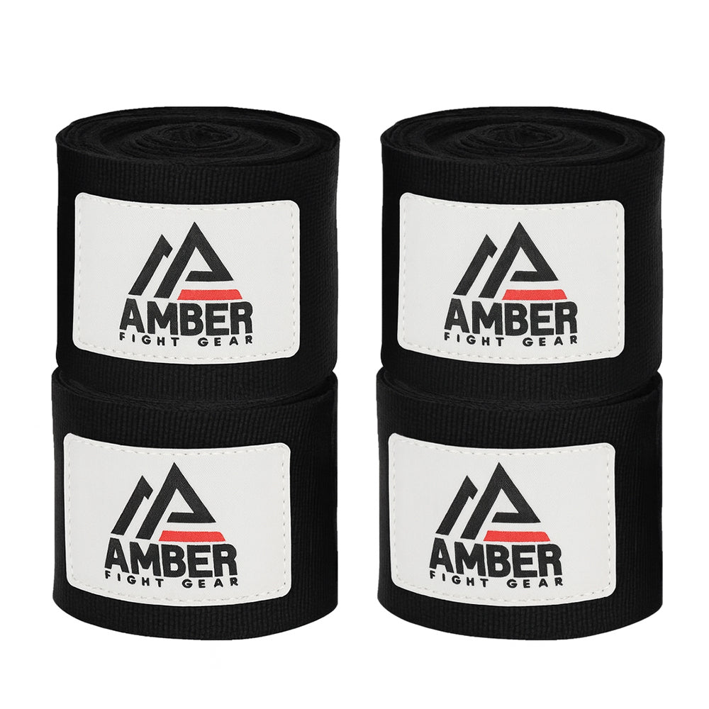 Amber Fight Gear Mexican Style Elastic Handwraps - Breathable, Durable, Machine Washable for MMA, Boxing, Kickboxing, Muay Thai