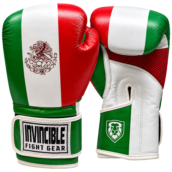 Invincible Fight Gear Leather Hook &amp; Loop Boxing Training Gloves