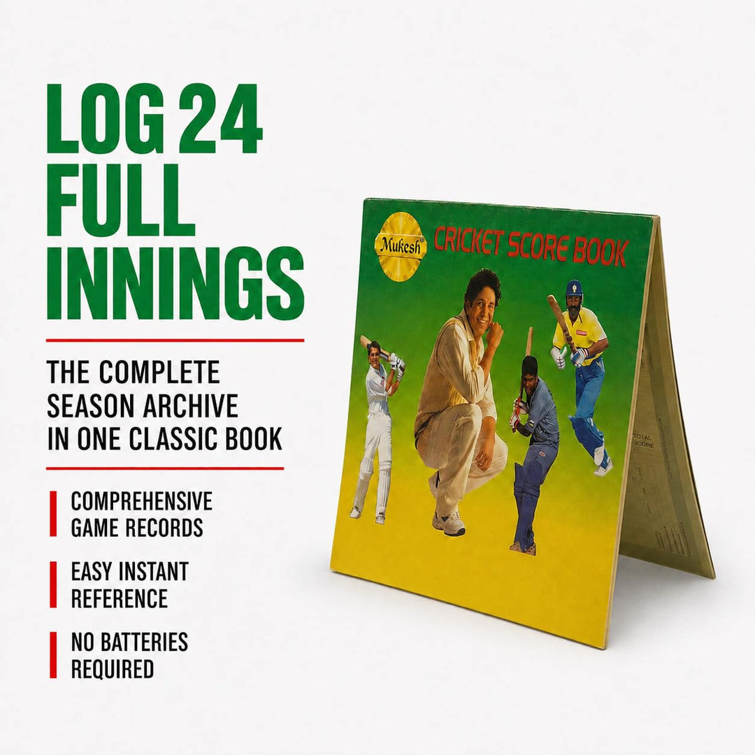 Amber Fight Gear Cricket Scorebook for Match Records, Multiple Innings