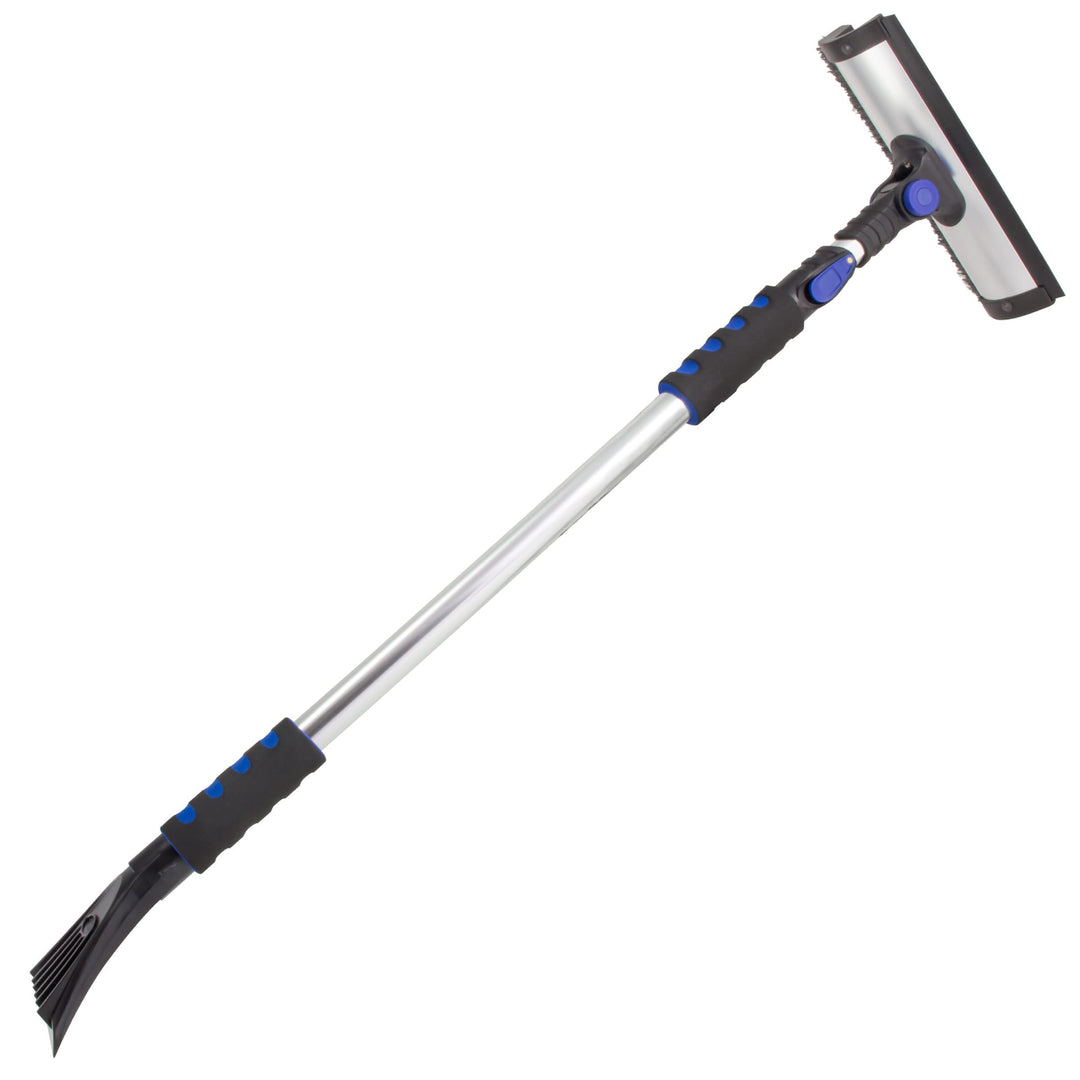 SubZero 80037 60 inch Quick Lock Pivoting Head Snowbroom with Integrated Squeegee and Ice Scraper , Black