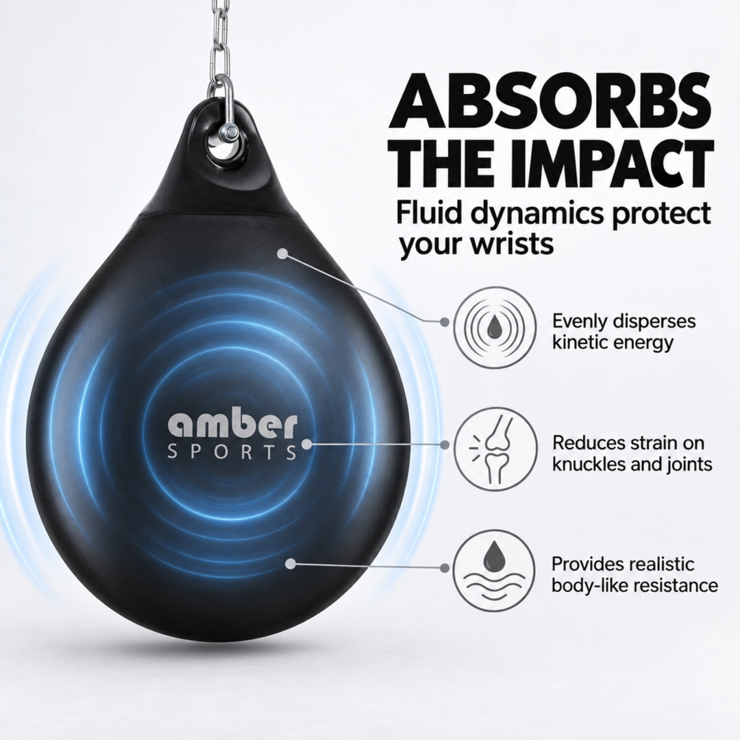 Amber Fight Gear Water-Filled Teardrop Heavy Boxing Bag, 12–18 Inch