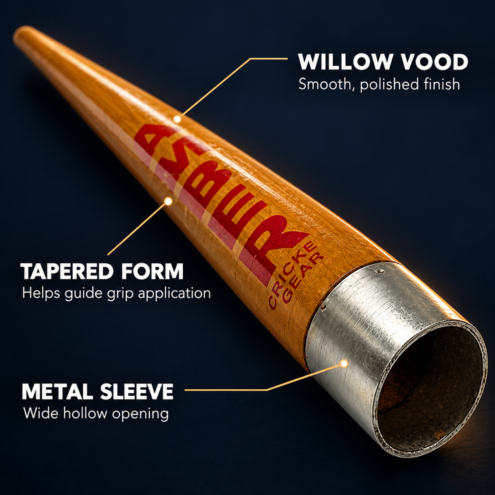Amber Fight Gear Willow Wood Cricket Bat Grip Cone, 14.2–14.7 Inch