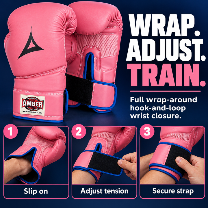Classic Pro Style Training Gloves, Hook &amp; Loop Closure, Secure Fit, Maximum Protection &amp; Durability, Pink