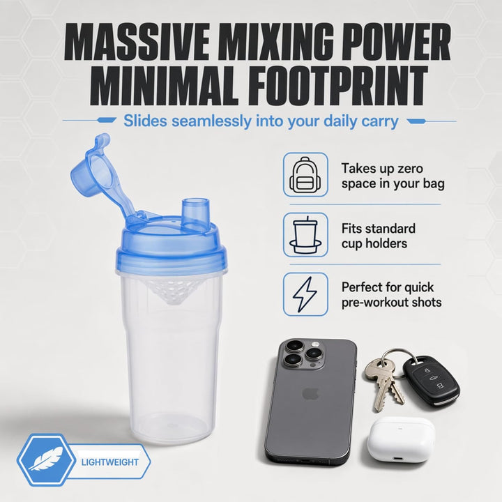 Amber Fight Gear Mini Shaker Glass Protein Bottle, Leak-Proof, Reusable