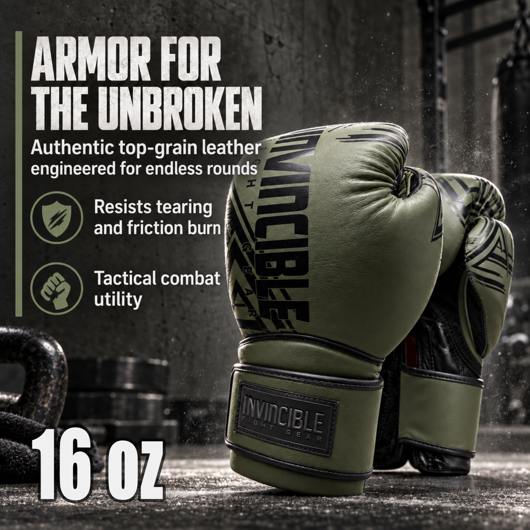 Invincible Fight Gear All Leather Pro Hybrid Boxing Gloves