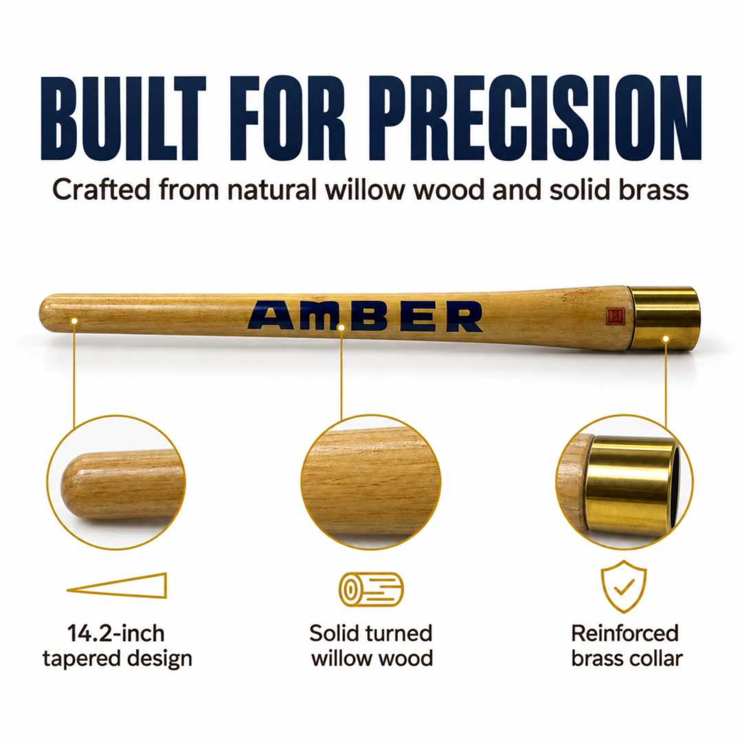 Amber Fight Gear Willow Wood Cricket Bat Grip Cone, 14.2–14.7 Inch