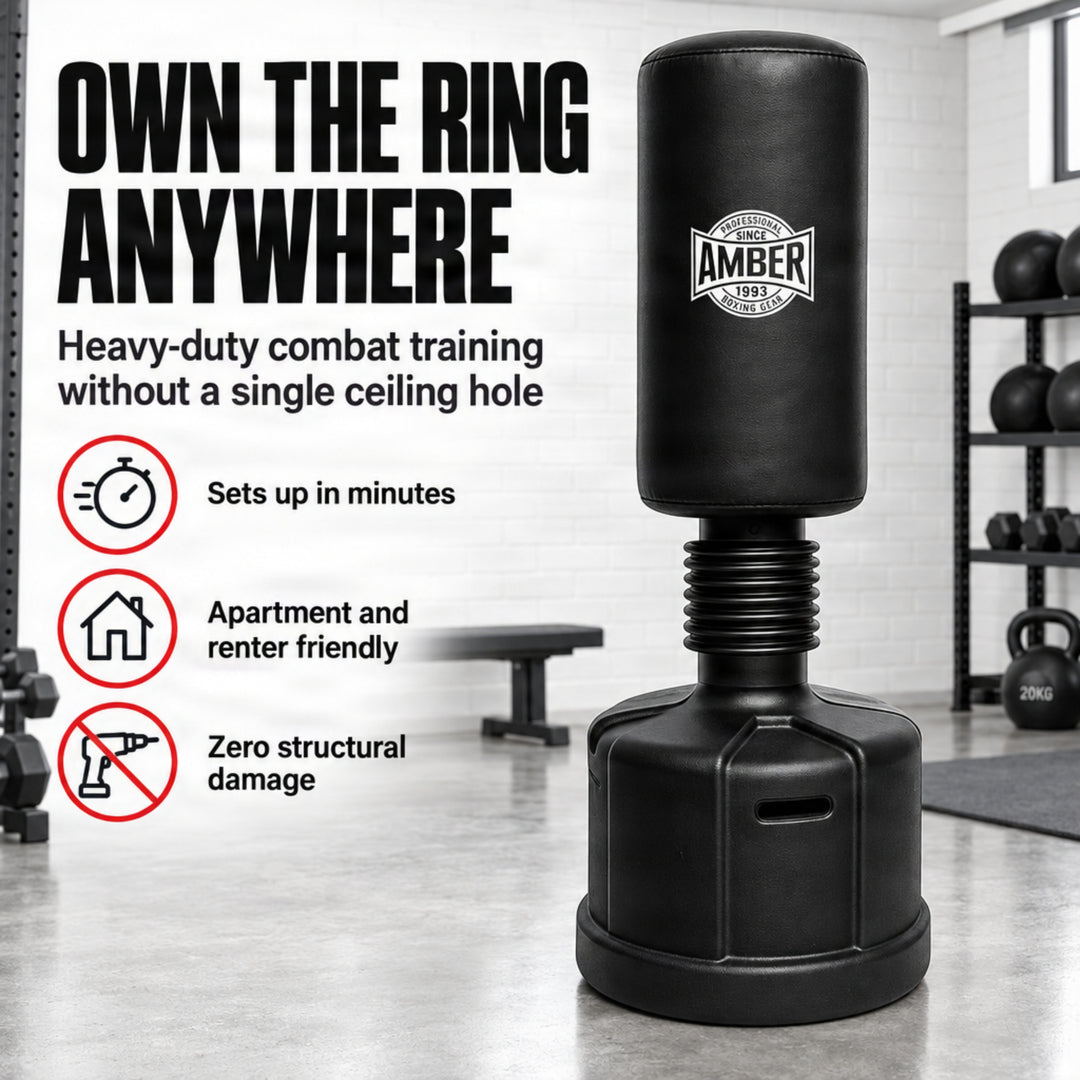 Amber Fight Gear Freestanding Heavy Duty Boxing Punching Bag with Solid Base