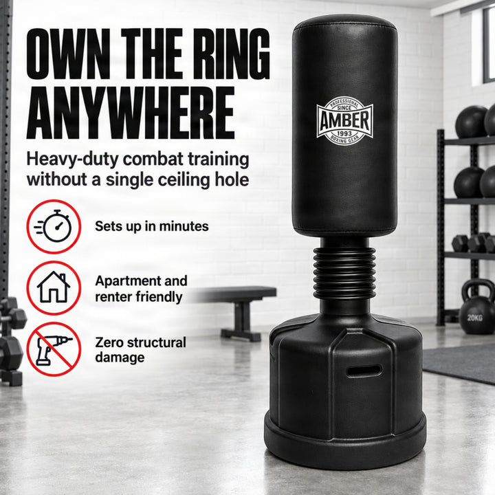 Amber Fight Gear Freestanding Heavy Duty Boxing Punching Bag with Solid Base