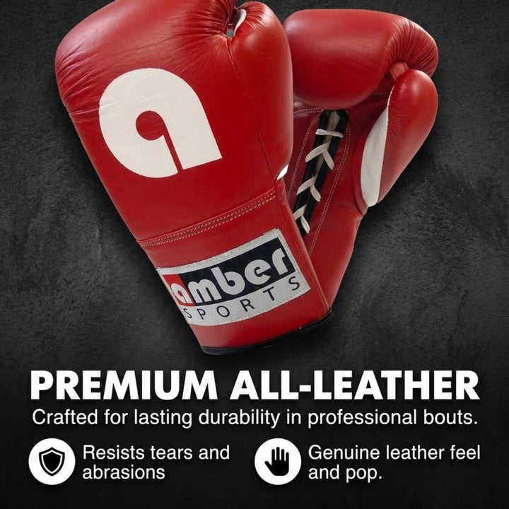 Premium All-Leather Professional Fight Gloves Padded, Pre-Curved, Safety-Focused Design with Layered Foam and Attached Thumb