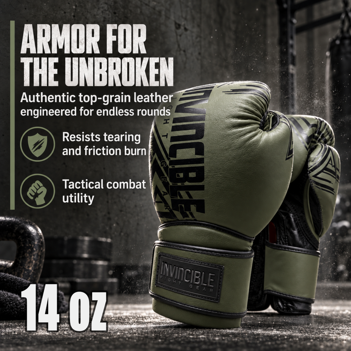 Invincible Fight Gear All Leather Pro Hybrid Boxing Gloves