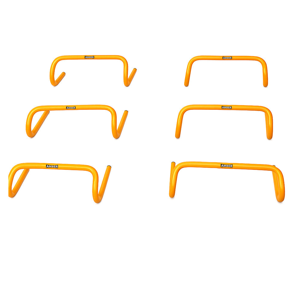 Multi-Sport Speed Training Hurdles Set of 6 Mini Hurdles for Agility &amp; Coordination, Lightweight PVC Construction, Ideal for Football, Soccer, Baseball, Hockey, Track, Tennis, Lacrosse, 6 inch