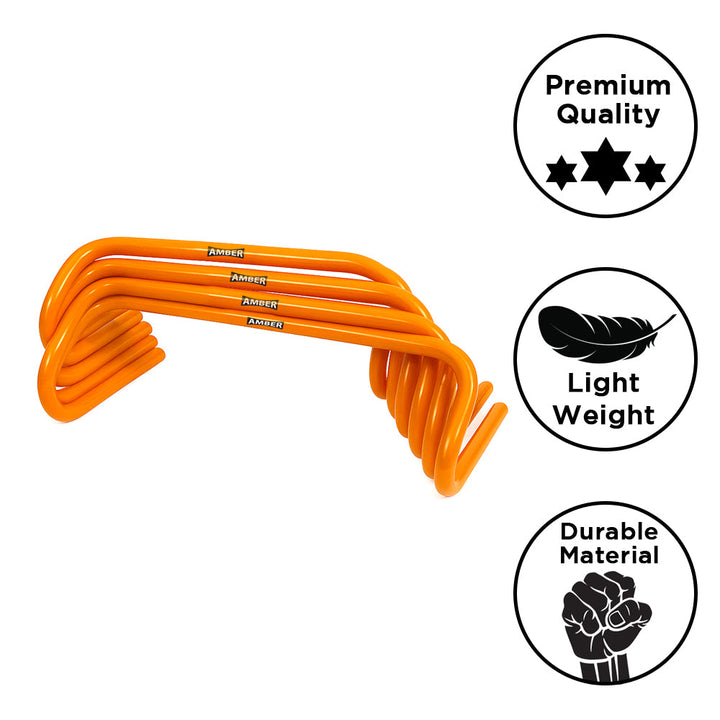 Multi-Sport Speed Training Hurdles Set of 6 Mini Hurdles for Agility &amp; Coordination, Lightweight PVC Construction, Ideal for Football, Soccer, Baseball, Hockey, Track, Tennis, Lacrosse (12 inch)