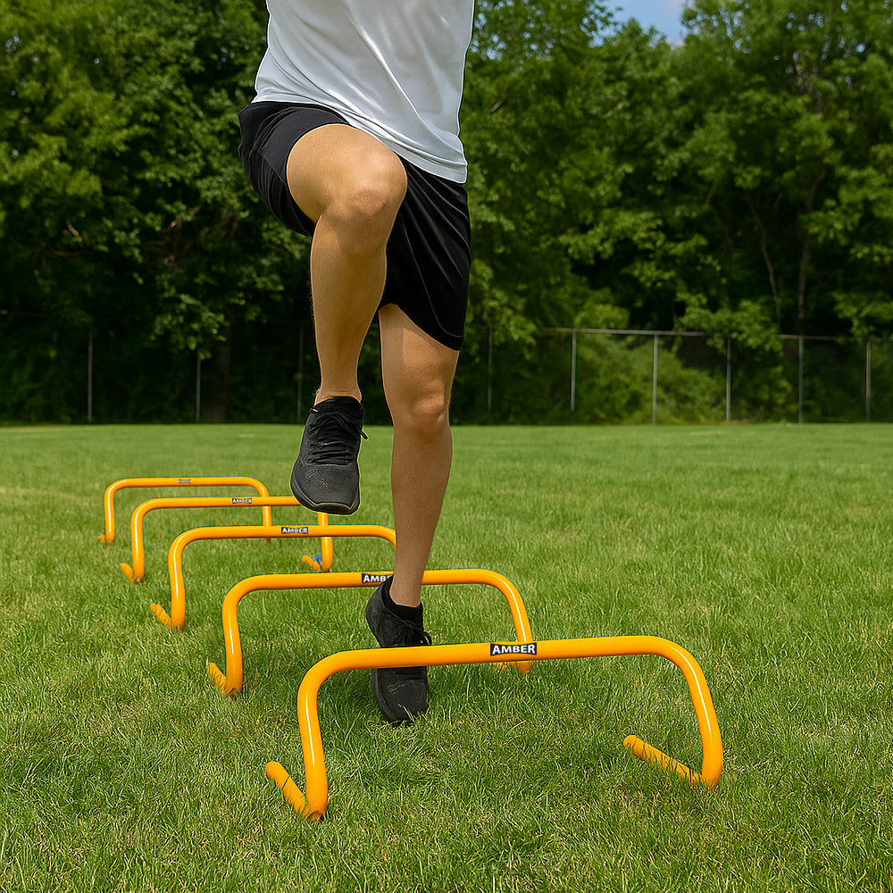 Multi-Sport Speed Training Hurdles Set of 6 Mini Hurdles for Agility &amp; Coordination, Lightweight PVC Construction, Ideal for Football, Soccer, Baseball, Hockey, Track, Tennis, Lacrosse (9 inch)