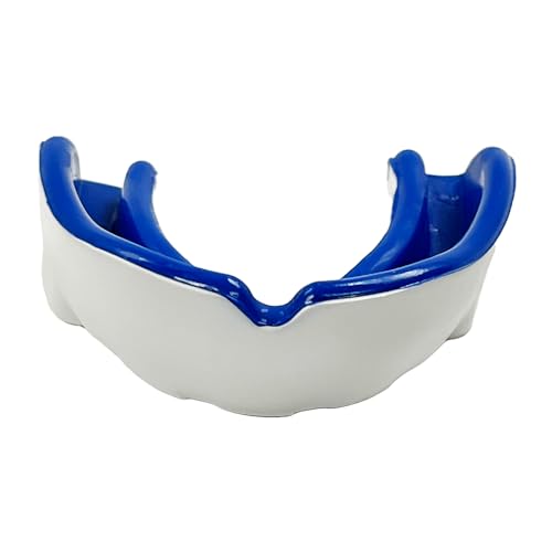 Ultimate Comfort and Protection Customizable Mouthpiece for Personalized Fit and Reliable Protection - Perfect for MMA, Boxing, Martial Arts, and All Contact Sports, Blue/White, Pack of 10