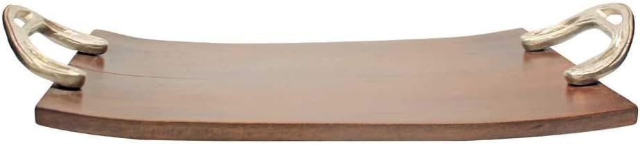Wooden Party Platter Tray Perfect for Breakfast, Appetizers, Coffee, Bar, and Food Display - 18x10x1 Inches