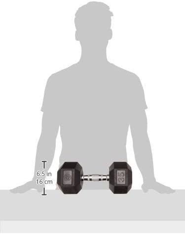 Champion Barbell 45-Pound Solid Hex Dumbbell - Rubber Encased