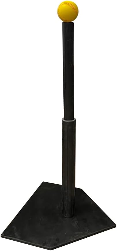 Amber Fight Gear Heavy Duty Adjustable Batting Tee for Baseball, Softball, and Tee Ball - Industrial Strength, All-Weather Rubber, 20 to 32 Inches Height Adjustable
