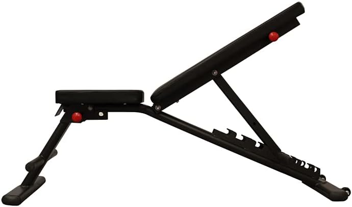 Multi-Purpose Adjustable Weight Bench with Wider Backrest/Seat and Easy Storage - 7 Position Ideal for Full Body Workout at Home Gym.