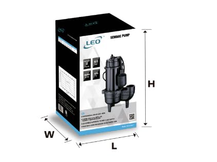 LIVEVIE Leo Pump Efficient Sewage Pump, Durable Construction, Efficient Operation, 2inch NPT Discharge, Handles up to 2InchInch Solids, Automatic Functionality, 3/4HP 120V/60HZ, USC56W-1