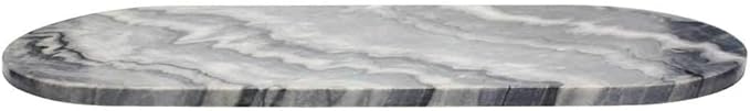 Oval White Marble Serving Platter/Cutting Board ? Perfect for Breakfast, Appetizers, Coffee, Bar, or Food Display ? 20 Inch Length.