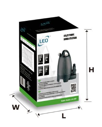 LIVEVIE Leo Pump LKS-200P Portable Utility Pump Cordless, Efficient, Environmentally Friendly, with 3/4InchInch Garden Hose Adapter