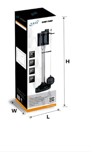 LIVEVIE Leo Pump Pedestal Pump Stainless Steel, Thermal Protection, Adjustable Float, Corrosion-Resistant, Clog Prevention, 1-1/2Inch NPT Discharge, 1/2HP 115V/60HZ, LHP375S