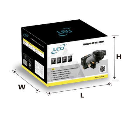 Leo Pump Shallow Well Pump Reliable Cast Iron Construction, Automatic Overload Protection, Dual Voltage Motor, 3/4HP 115V/230V/60HZ