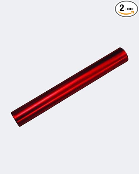 Aluminum Relay Baton Get The Winning Edge with Our Official Size, Lightweight, and Safe, Red Pack of 2