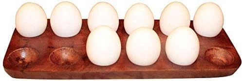 Scottish Farms Wooden 12 Eggs Egg Tray Refrigerator Storage Container Egg Holder Storage Rack, Wooden Egg Crate Deviled Egg Tray, Egg Platter, Deviled Egg Holder, Wooden Egg Rack, Deviled Egg Serving