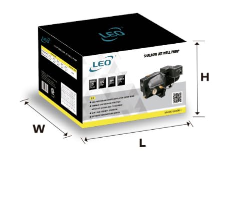 LIVEVIE Leo Pump Shallow Well Pump Reliable Cast Iron Construction, Automatic Overload Protection, Dual Voltage Motor, 1/2HP 115V/230V/60HZ, UJM50-1