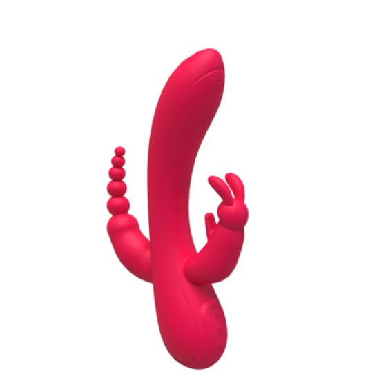 Rechargeable G-Spot &amp; Clitoral Vibrator with 12 Vibes, Bunny Ears &amp; Anal Beads, Body-Safe Silicone