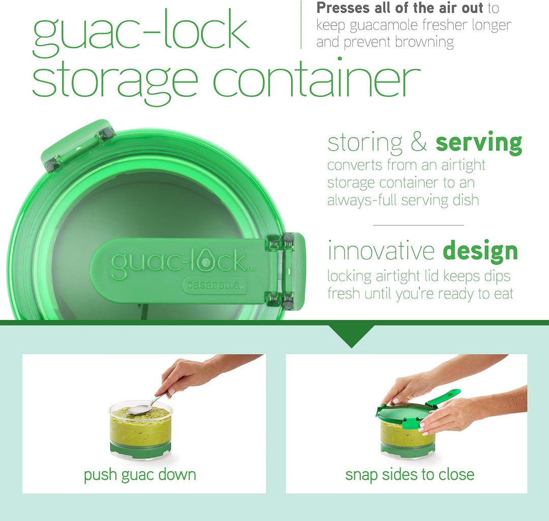 Casabella Guac-Lock Container, Green/White, Model Number: 53362