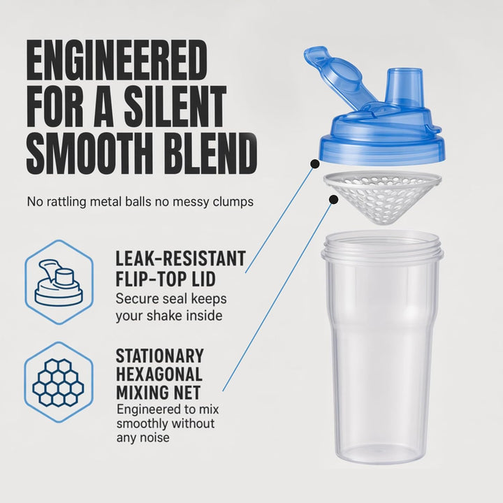 Amber Fight Gear Mini Shaker Glass Protein Bottle, Leak-Proof, Reusable
