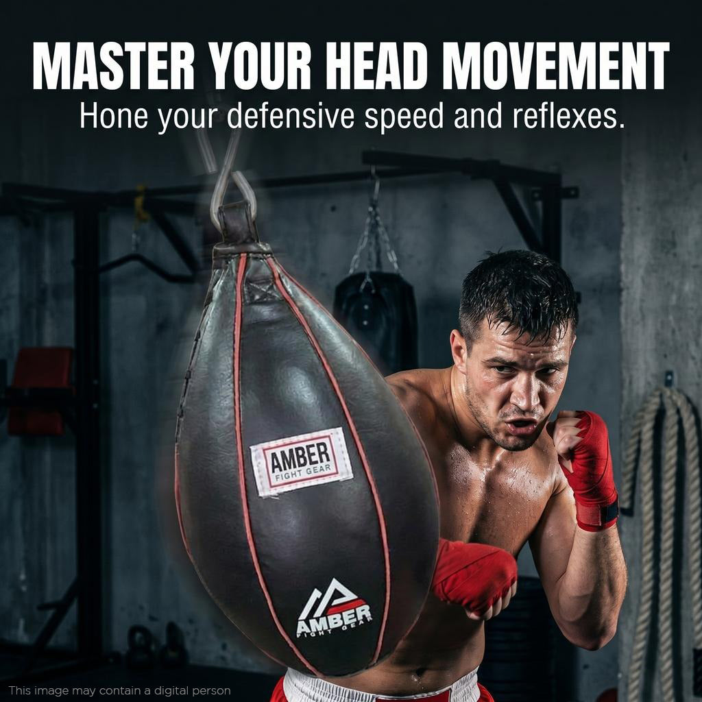 Amber Fight Gear Maize Ball Slip Ball for Boxing Kickboxing Muay Filled with Hanging Chain 5 inch  x 9 inch