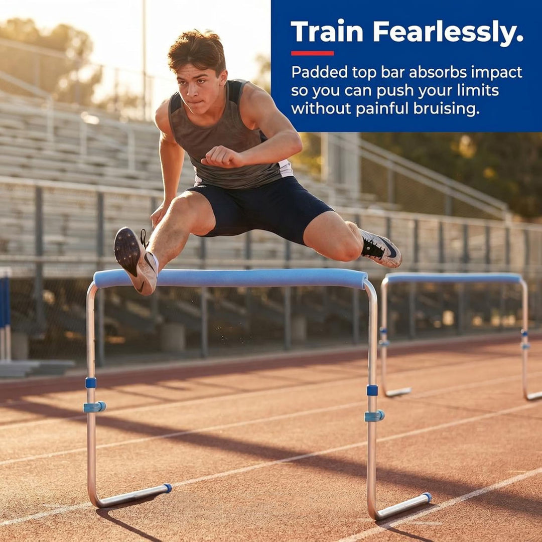 Amber Fight Gear Adjustable Aluminum Training Hurdles, Self-Return, Set of 3