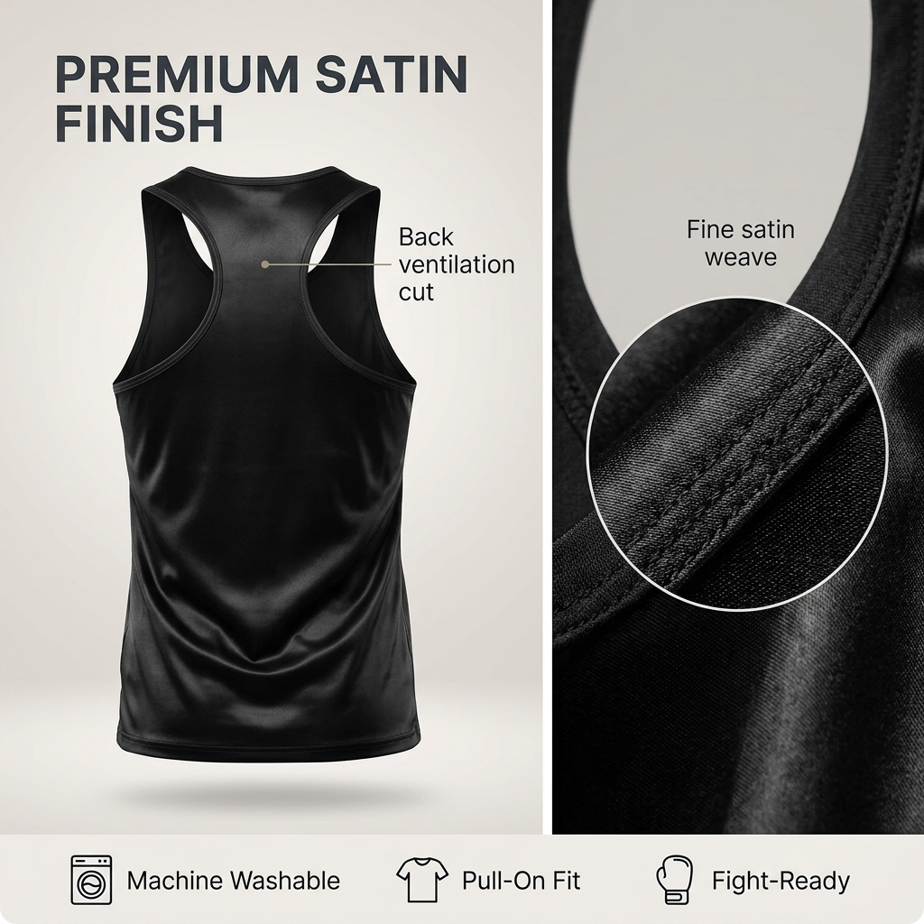 Amber Fight Gear Premium Satin Boxing Jersey Tank Top, Multiple Colors &amp; Sizes