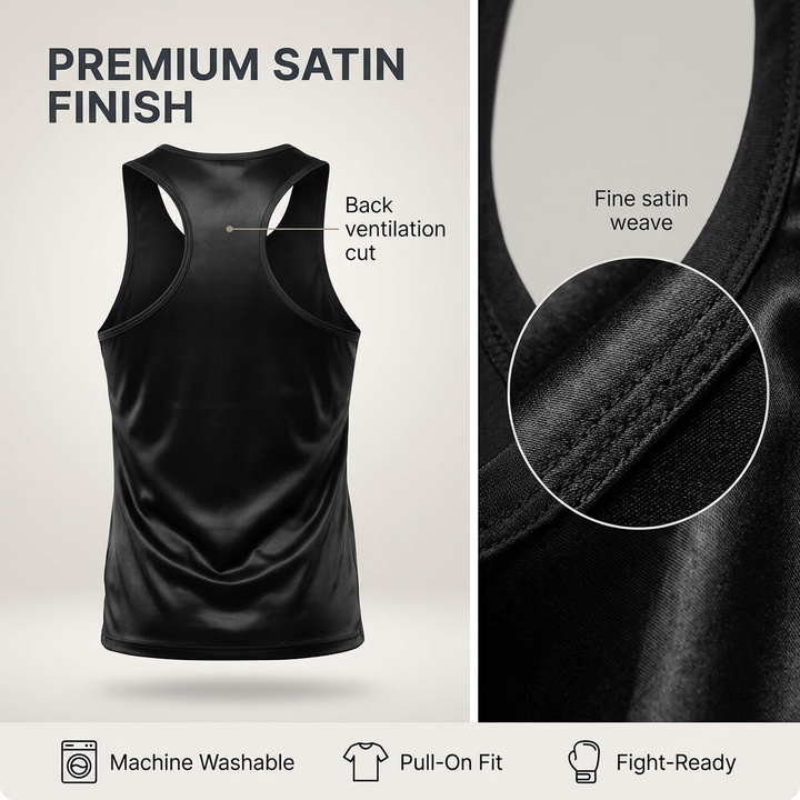 Amber Fight Gear Premium Satin Boxing Jersey Tank Top, Multiple Colors &amp; Sizes