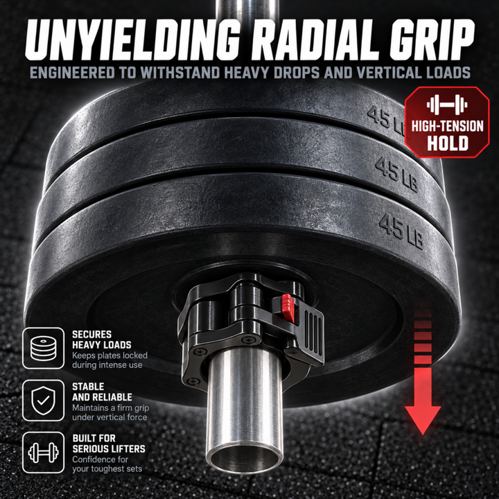 Quick Release Non-Slip Olympic Barbell Collar 2 Inch (Pair) with ABS Locking Clamps - Great for Any Training or Workout Weightlifting or Fitness Training or Crossfit