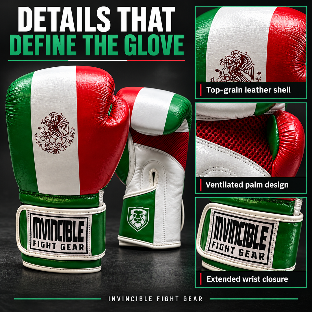 Invincible Fight Gear Leather Hook &amp; Loop Boxing Training Gloves