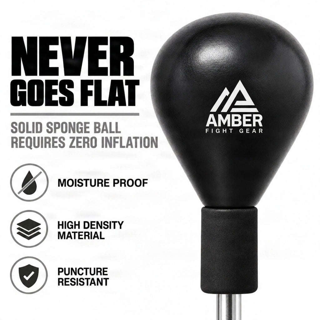 Amber Fight Gear Freestanding Boxing Punching Bag - Improve Speed &amp; Coordination | Adjustable Height, Kids &amp; Adults Fitness Workout