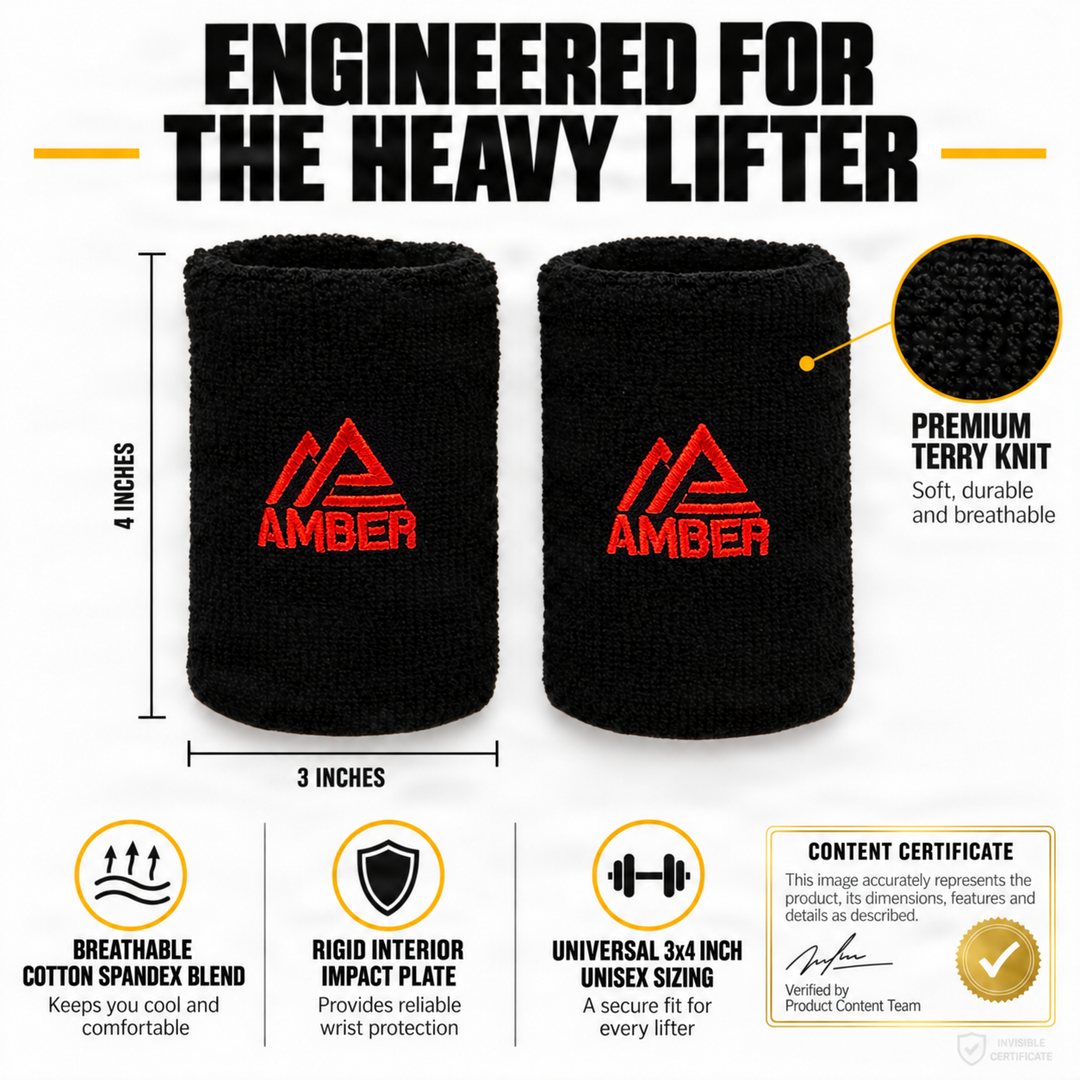 Amber Fight Gear Ultimate Kettlebell Wrist Protection: Premium Arm Bands and Wrist Guards for Enhanced Safety and Performance - Unisex 3Wx4L Pair