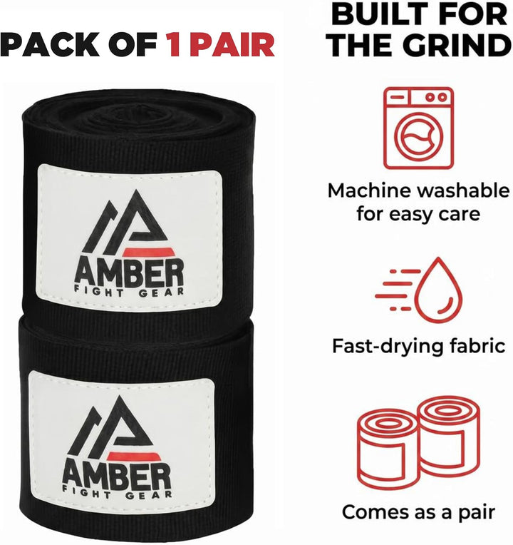 Amber Fight Gear Mexican Style 200-Inch Elastic Boxing Hand Wraps