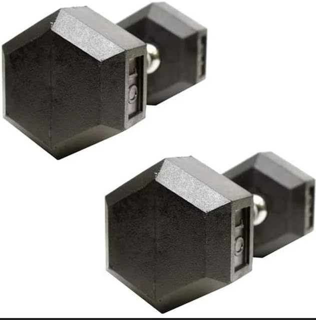 Amber Rubber Hex Dumbbell Weights