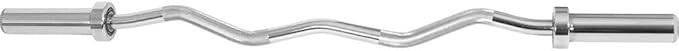 Olympic Super Curl Barbell 47 Inch - Heavy-Duty EZ Curl Bar with 200 lb Capacity for Weight Bench Training - Fits 2 Inch Weight Plates - Anti-Rust Coated - Multi-Use Gym Equipment