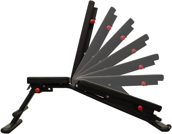 Multi-Purpose Adjustable Weight Bench with Wider Backrest/Seat and Easy Storage - 7 Position Ideal for Full Body Workout at Home Gym.