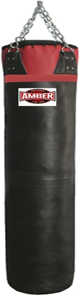 Elite 50lb Heavybag Unfilled: Durable Synthetic Leather, Secure Rings, Floor Stability, Complete Setup with Chain, Ideal Size for Intense Workouts