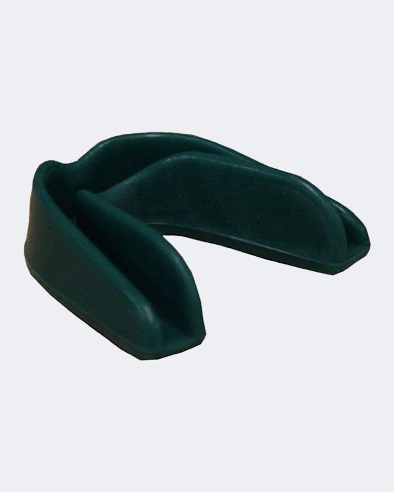 Green custom fit sports mouthguard with a hygienic carrying cas