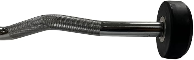 Rubber Coated Pre-weighted Curl Bars Elevate Your Workouts with Durable Alloy Steel Construction, Secure Knurled Grip, Enhanced Comfort, 15lb